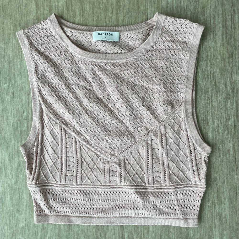 ARITZIA CROCHET PINK TOP